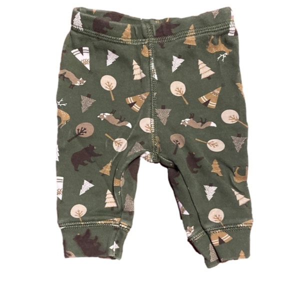 Newborn Starting Out 2-piece green & cream matching pant & shirt set - Picture 8 of 10